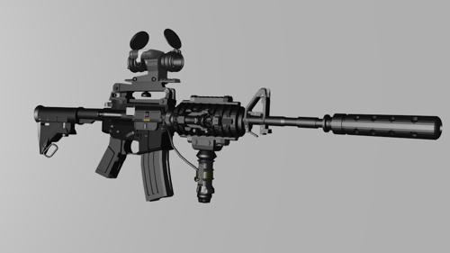 M4A1-C High poly preview image